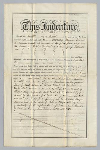Deed, Walter Brown from Thomas Van Hook