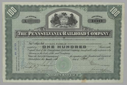 Pennsylvania Railroad Stock Certificate