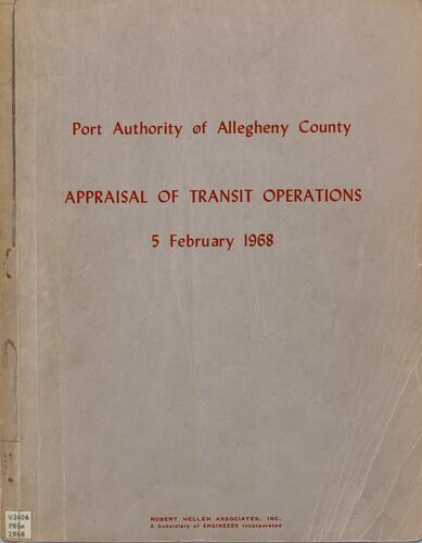 Appraisal of Transit Operations, Port Authority of Allegheny County