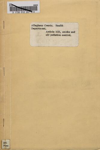 Article XIII, Smoke and Air Pollution Control