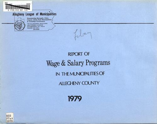 Report of Wage & Salary Programs In the Municipalities of Allegheny County