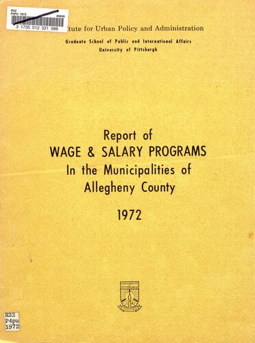 Report of Wage & Salary Programs In the Municipalities of Allegheny County
