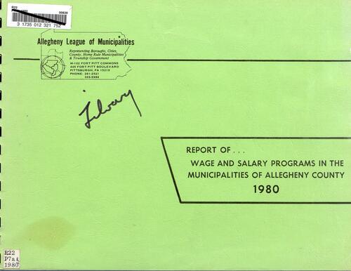Report of Wage & Salary Programs In the Municipalities of Allegheny County