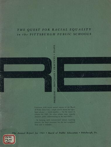 Annual Report for 1965, The Quest for Racial Equality in the Pittsburgh Public Schools