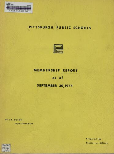Membership Report as of September 30, 1974