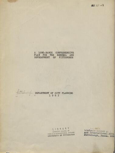 A long Range Comprehensive Plan for the Renew and Development of Pittsburgh