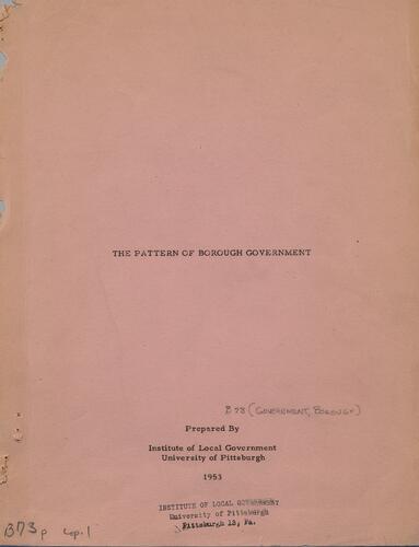 The pattern of borough government