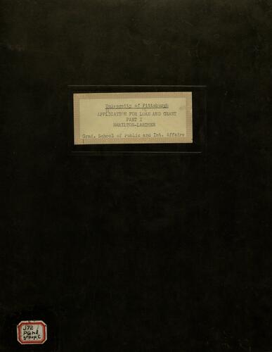 Application for Loan and Grant Part 1, Hamilton-Larimer, Slum Clearance and Urban Renewal Program