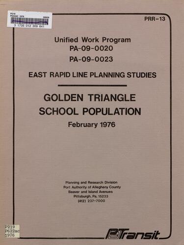 Golden Triangle School Population, East Rapid Line Planning Studies