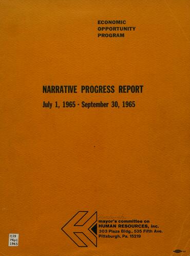 Narrative Progress Report. Economic Opportunity Program