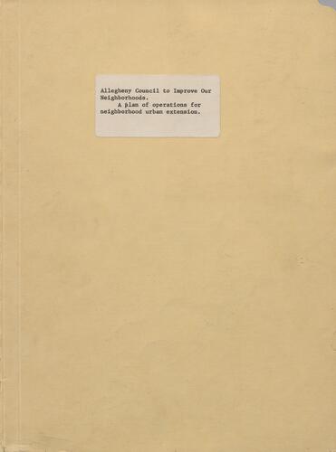 Plan of Operations for Urban Extension