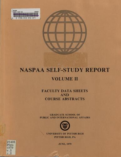 NASPAA Self-Study Report Volume I, Sections I-X