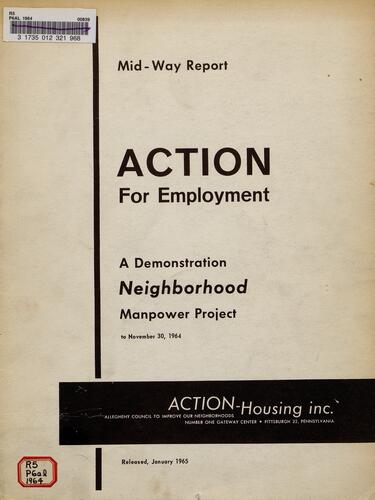 Midway Report, Action for Employment, A demonstration Neighborhood Manpower Project