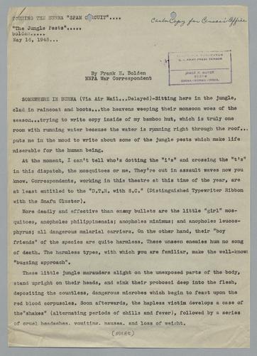 Draft of "Touring the Burma 'Spam Circuit': The Jungle Pests"