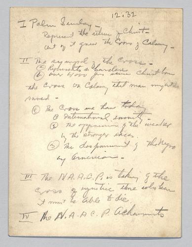 Outline, untitled, subject: Christ and the NAACP