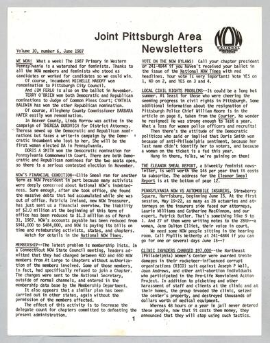Joint Pittsburgh Area Newsletter, Vol. 10 No. 6-11