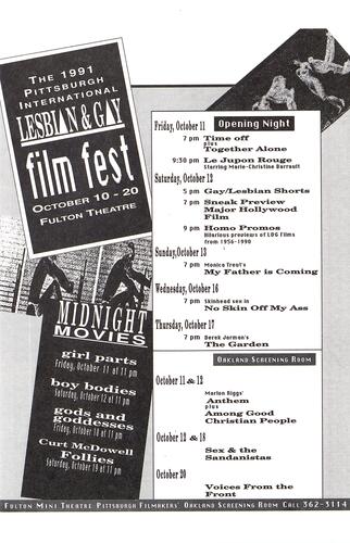 The 1991 Pittsburgh International Lesbian and Gay Film Festival, Fulton Theatre