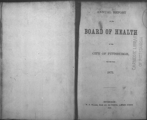 Department of Public Health Annual Report, 1875