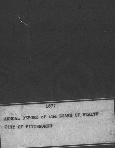 Department of Public Health Annual Report, 1877