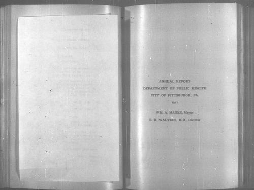Department of Public Health Annual Report, 1911