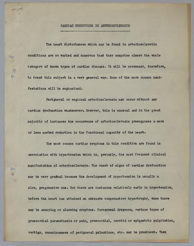Dr. A. H. Colwell, "Cardiac Conditoins in Arteriosclerosis"