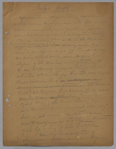 Dr. George Wright, [handwritten and largely illegibile]