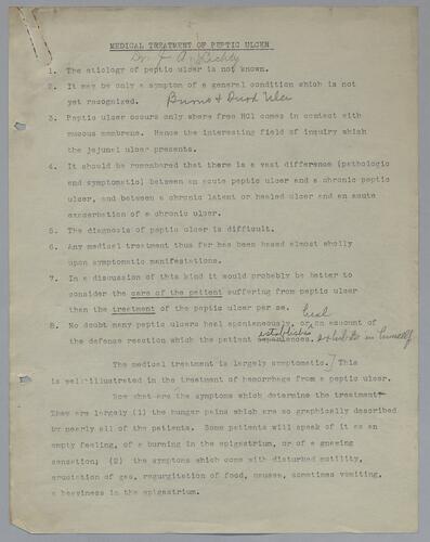 Dr. J. A. Lichty, "Medical Treatment of Peptic Ulcer"