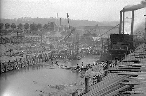 Progress of Work in Middle Cofferdam