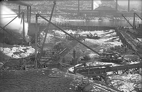 Allegheny River Crossing Work Looking South