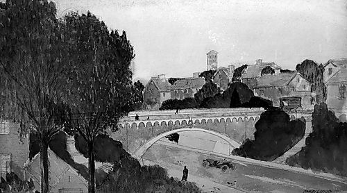Drawing of Hoeveler Street Bridge