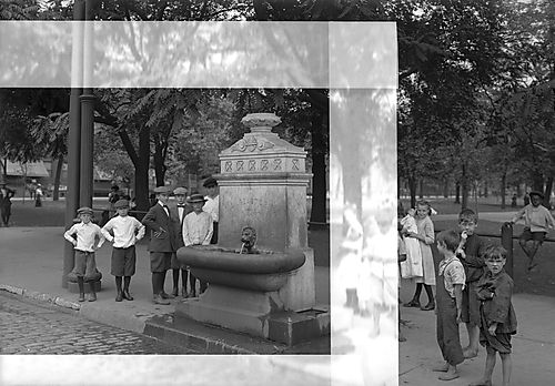 Children Gather With Hartzell Memorial Fountain