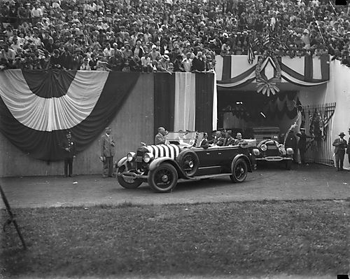 Lindbergh Entering Pitt Stadium