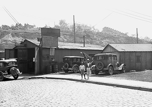 Two Boys Outside the Garage