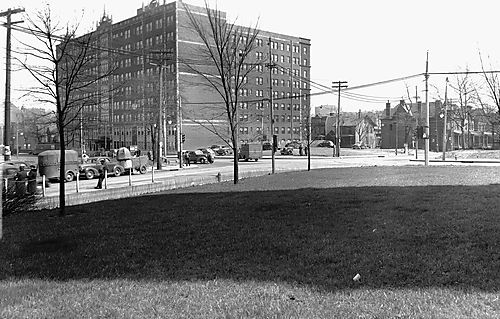 Cars in Front of the Fairfax Apartments