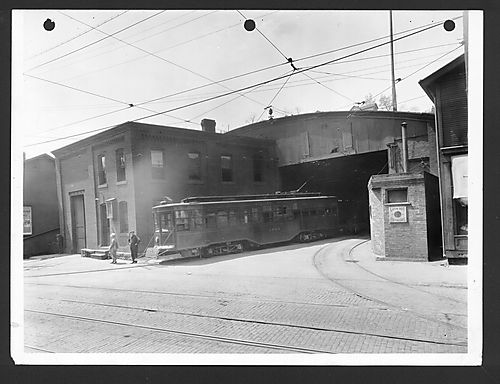 Mckeesport Car Barn-Front View With Car