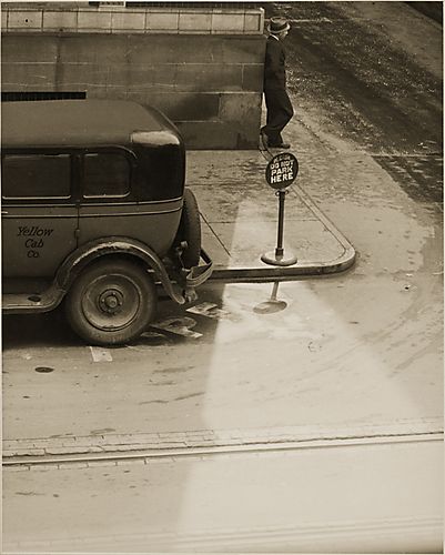 (Neighborhoods - Street Scene with Man and Taxi)