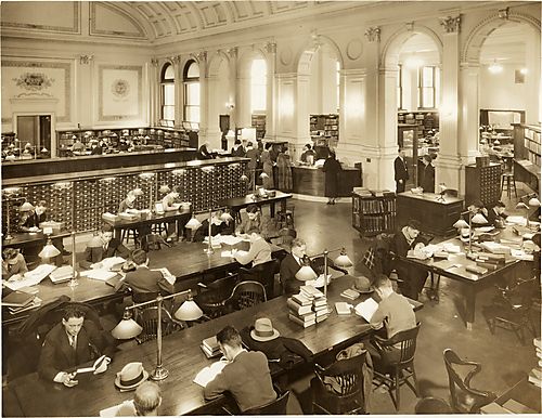 (Carnegie Library: Central Library; Reference Room, March, 1935)