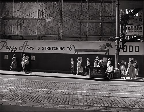 (Downtown Street Scene: Pedestrians on Fifth Avenue)