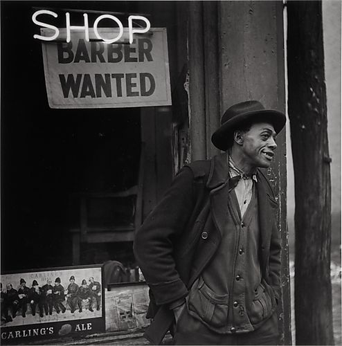 (Portrait: Hill District, Man in Front of Barber Shop)