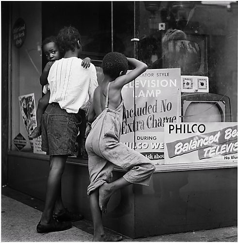 (Neighborhood: North Side, Children Looking into Television Store Window)