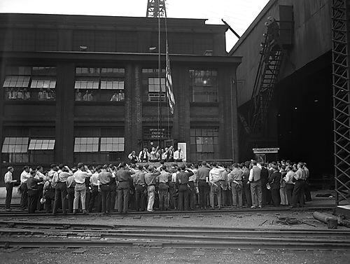 Workers Salute the Flag