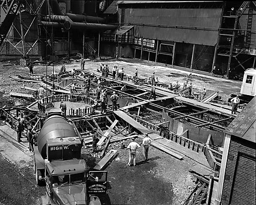 Pouring Concrete for New Furnace