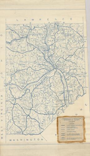 Road map of Beaver County