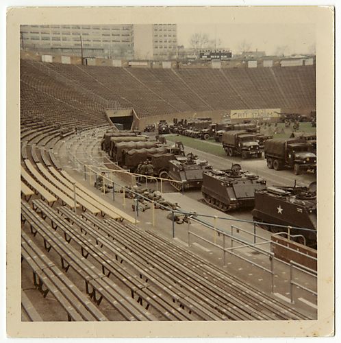 National Guard inside Pitt Stadium
