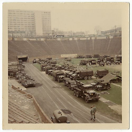 National Guard inside Pitt Stadium