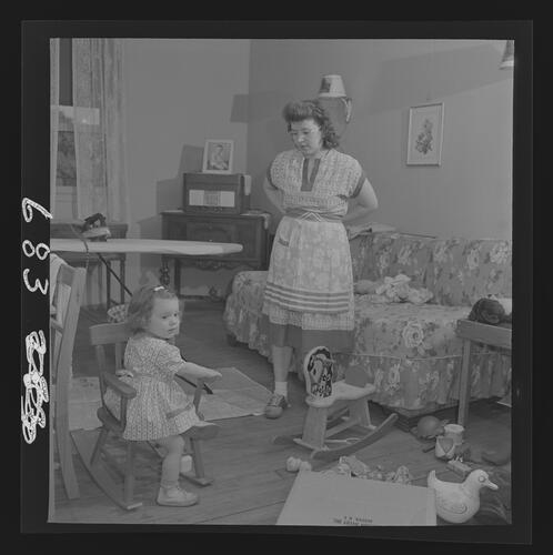 Woman and Child in Living Room