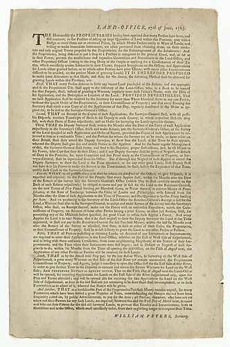 Land Office, 17th of June, 1765