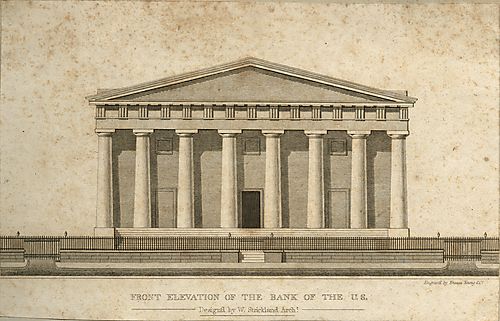 Front elevation of the Bank of the U.S.