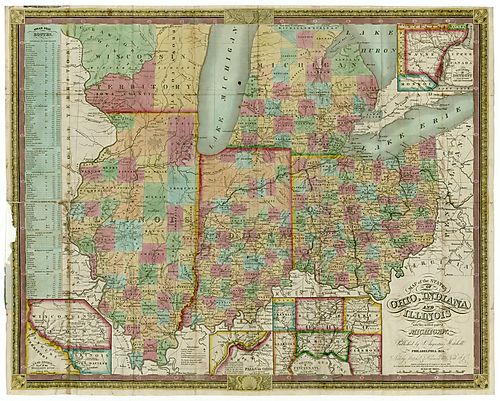 Map of the states of Ohio, Indiana and …