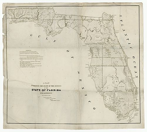Plat exhibiting … surveys in the state of Florida